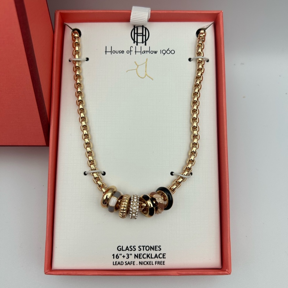 *New* House of Harlow 1960 Gold Necklace with Circular Charms - Picture 3 of 8